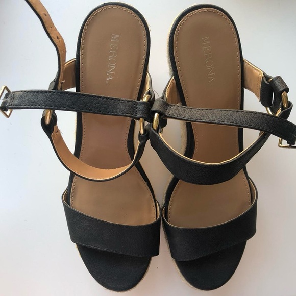 Merona Black Espadrille heel sandal - Picture 2 of 2